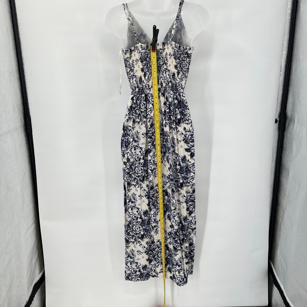 Boho Floral Maxi Sundress Small Front Cutout‎ Cottagecore Milkmaid Dress Coastal - Picture 6 of 10